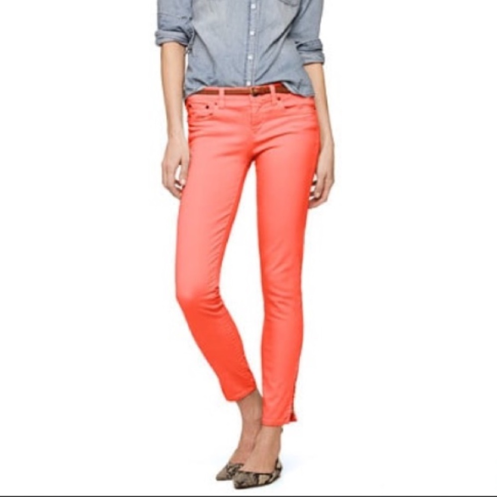 J. Crew colored denim toothpick ankle tall